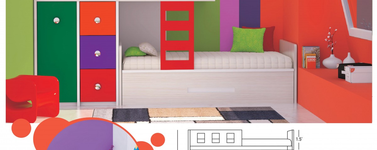 Design for Kids Modern Bunker Bed with Stairs from Jubilant