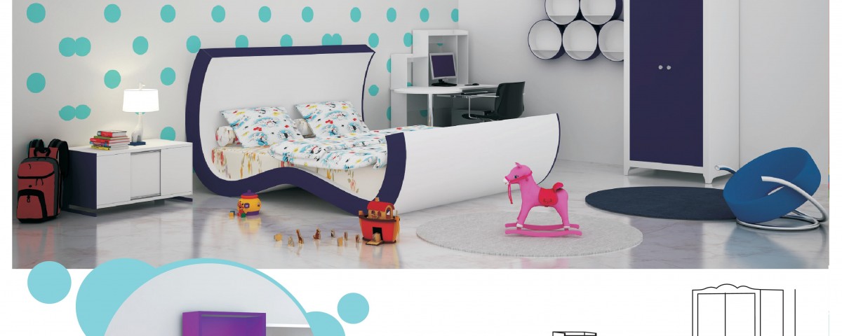 Design for Kids Double Bed Room with Master Bed