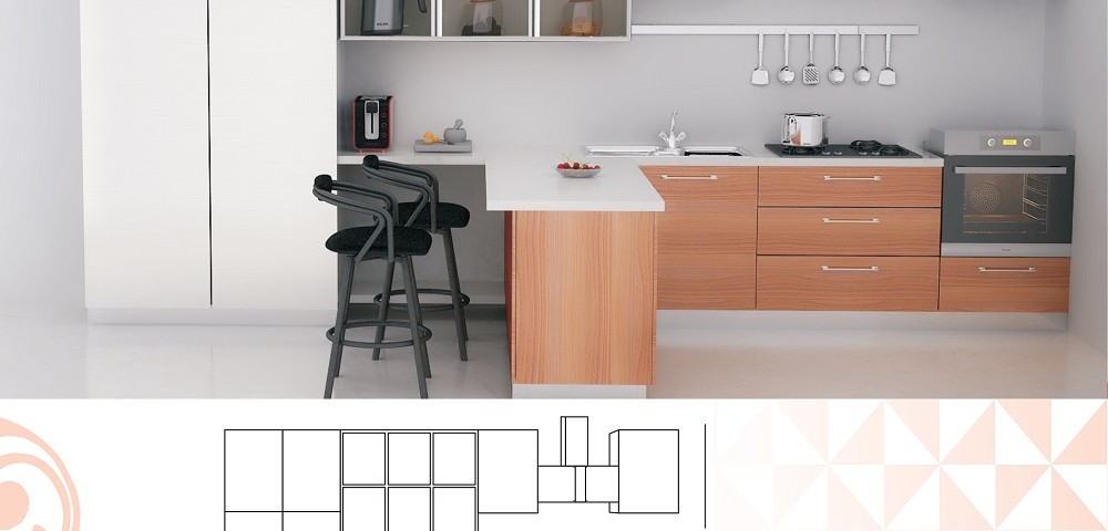 t shaped kitchen design